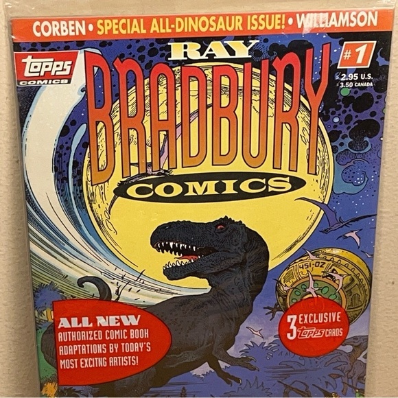 Ray Bradbury Comics #1 All Dinosaur Issue Sealed With Cards 1993 Topps Comics - Picture 9 of 10